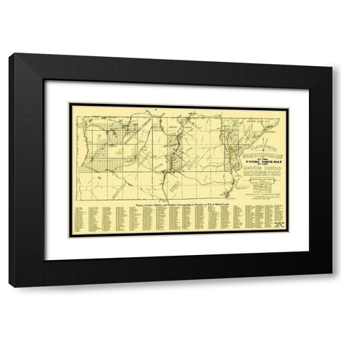 Colville Indian Reservation Northern Landowners Black Modern Wood Framed Art Print with Double Matting by Hunt