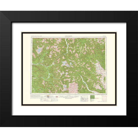 Concrete Washington Quad - USGS 1962 Black Modern Wood Framed Art Print with Double Matting by USGS