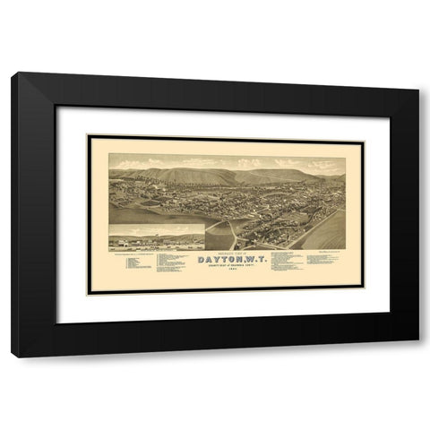 Dayton Washington - Stoner 1884 Black Modern Wood Framed Art Print with Double Matting by Stoner