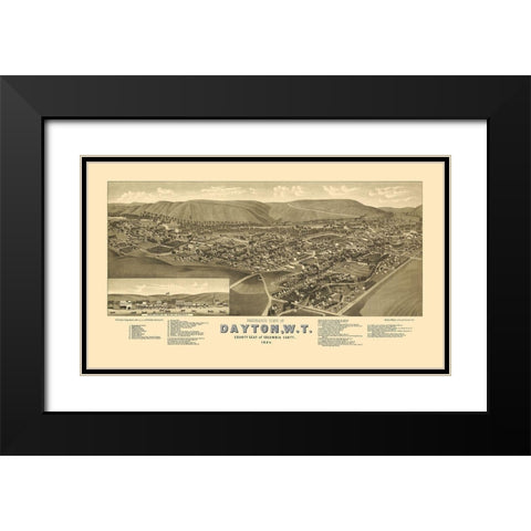 Dayton Washington - Stoner 1884 Black Modern Wood Framed Art Print with Double Matting by Stoner