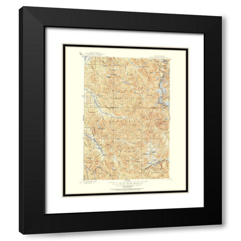Glacier Peak Washington Quad - USGS 1897 Black Modern Wood Framed Art Print with Double Matting by USGS