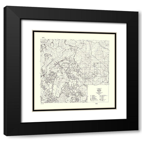 Mt Adams Washington - USDA 1972 Black Modern Wood Framed Art Print with Double Matting by USDA