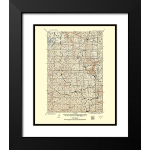 Oakesdale Washington Idaho Quad - USGS 1903 Black Modern Wood Framed Art Print with Double Matting by USGS
