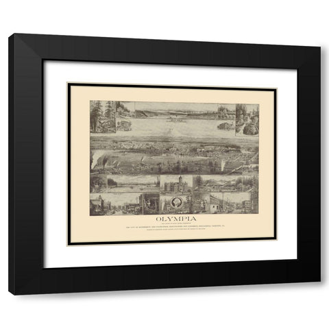 Olympia Washington - Lange 1903 Black Modern Wood Framed Art Print with Double Matting by Lange