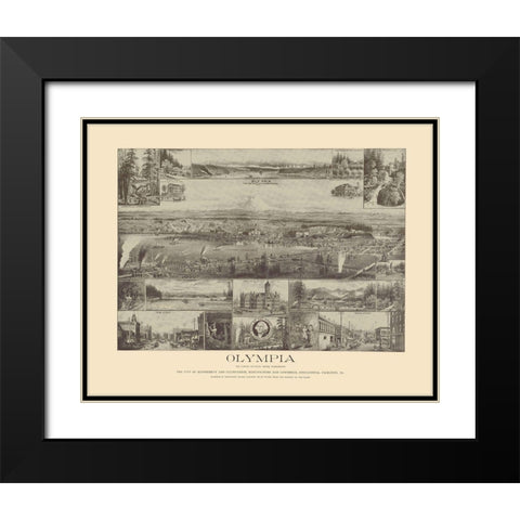 Olympia Washington - Lange 1903 Black Modern Wood Framed Art Print with Double Matting by Lange