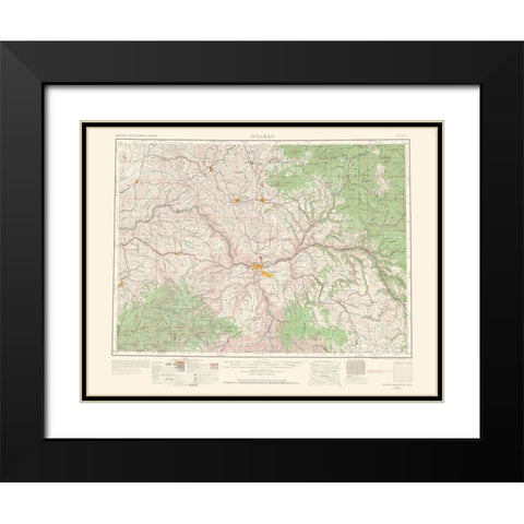 Pullman Washington Idaho Quad - USGS 1963 Black Modern Wood Framed Art Print with Double Matting by USGS