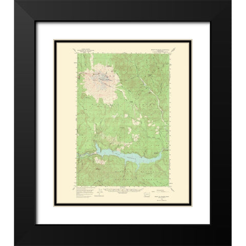 Mt St Helens Washington Quad - USGS 1968 Black Modern Wood Framed Art Print with Double Matting by USGS