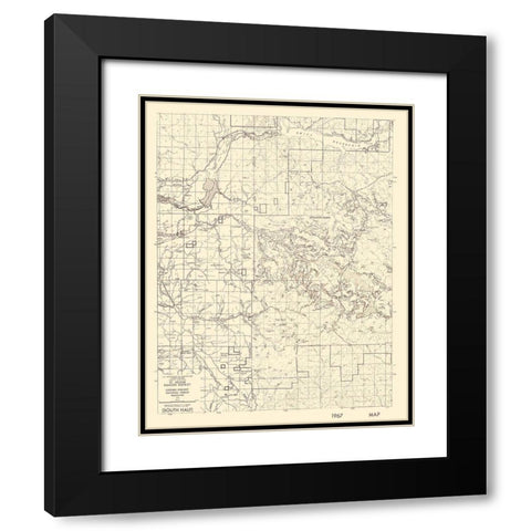 Mt St Helens Ranger District Washington Quad Black Modern Wood Framed Art Print with Double Matting by USDA