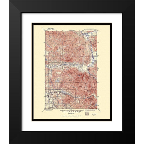 Stillaguamish Washington Quad - USGS 1899 Black Modern Wood Framed Art Print with Double Matting by USGS