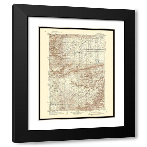 White Swan Washington Quad - USGS 1937 Black Modern Wood Framed Art Print with Double Matting by USGS
