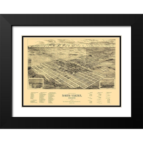 Yakima Washington - Spike 1889 Black Modern Wood Framed Art Print with Double Matting by Spike