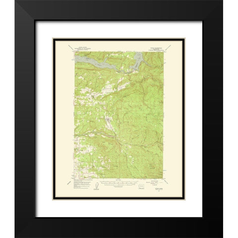 Yacolt Washington Quad - USGS 1961 Black Modern Wood Framed Art Print with Double Matting by USGS