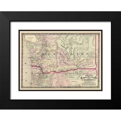 Washington - Cram 1875 Black Modern Wood Framed Art Print with Double Matting by Cram