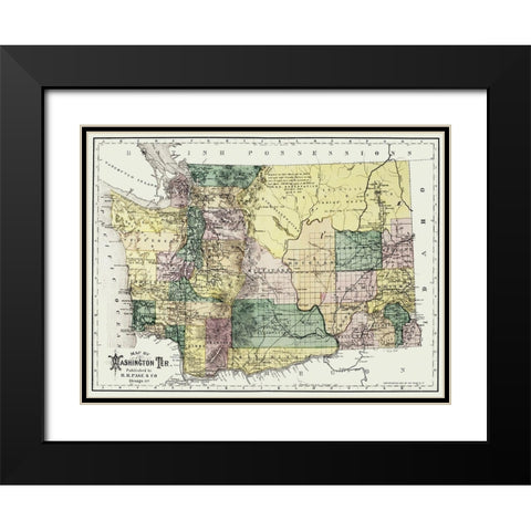 Washington Territory - Olympia - Page 1886 Black Modern Wood Framed Art Print with Double Matting by Page