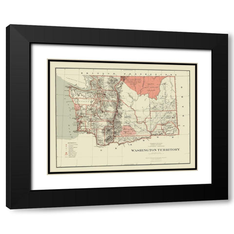 Washington - Williamson 1879 Black Modern Wood Framed Art Print with Double Matting by Williamson