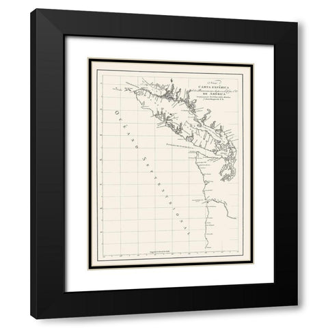 Washington Coast, Vancouver Island - Beques 1791 Black Modern Wood Framed Art Print with Double Matting by Beques
