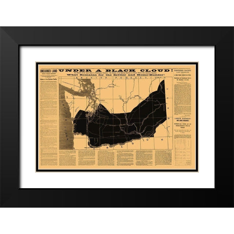 Washington, Problems with Land Grant 1883 Black Modern Wood Framed Art Print with Double Matting by Interior Dept