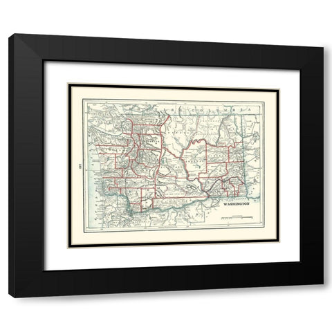 Washington - Rathbun 1893 Black Modern Wood Framed Art Print with Double Matting by Rathbun