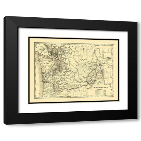 Washington -1896 Black Modern Wood Framed Art Print with Double Matting by Unknown