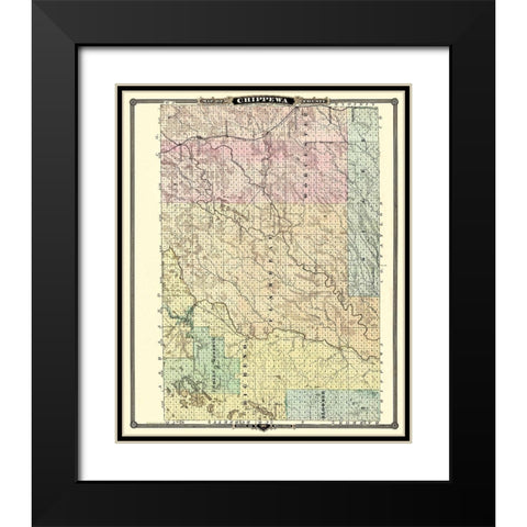 Chippewa North Wisconsin - Snyder 1878 Black Modern Wood Framed Art Print with Double Matting by Snyder