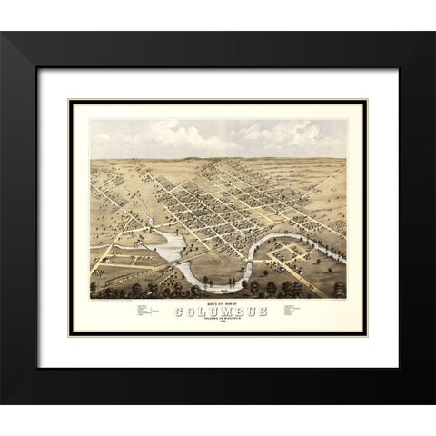 Columbus Wisconsin - Ruger 1868 Black Modern Wood Framed Art Print with Double Matting by Ruger