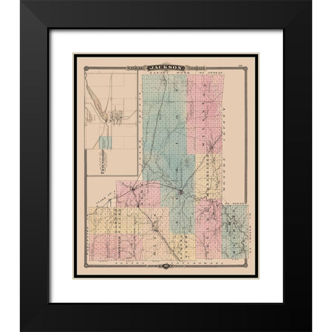 Jackson County Wisconsin - Snyder 1848 Black Modern Wood Framed Art Print with Double Matting by Snyder