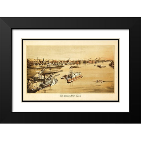 La Crosse Wisconsin - Ellsbury 1873 Black Modern Wood Framed Art Print with Double Matting by Ellsbury