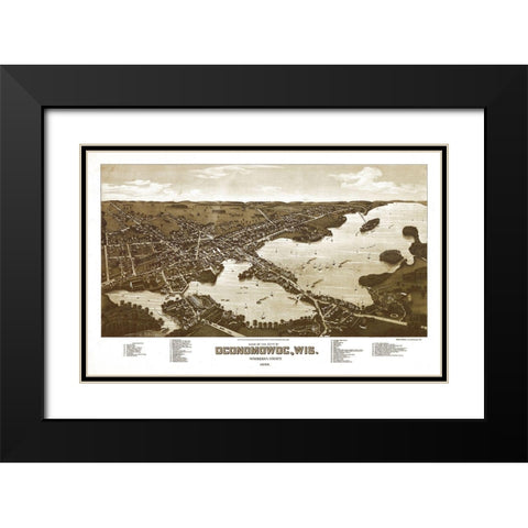 Oconomowoc Wisconsin - Norris 1885 Black Modern Wood Framed Art Print with Double Matting by Norris