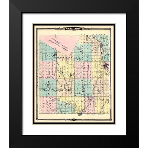 Outagamie Wisconsin Landowner - Snyder 1878 Black Modern Wood Framed Art Print with Double Matting by Snyder