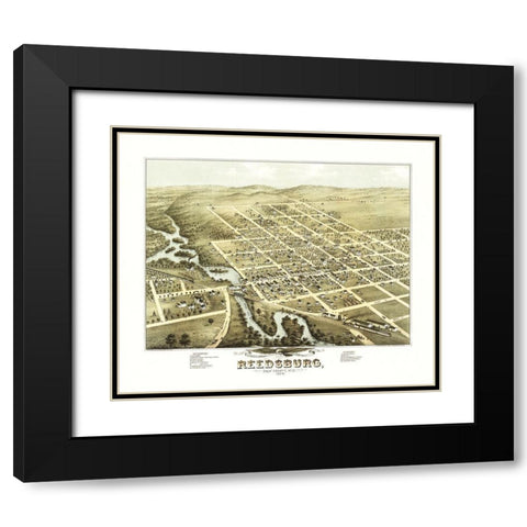 Reedsburg Wisconsin - Stoner 1874 Black Modern Wood Framed Art Print with Double Matting by Stoner