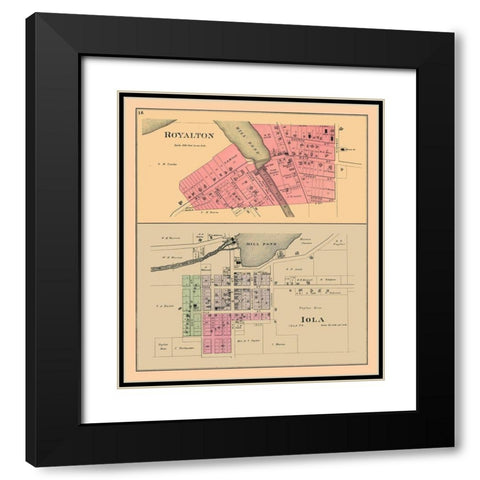 Royalton, Iola Wisconsi - Foote 1889 Black Modern Wood Framed Art Print with Double Matting by Foote
