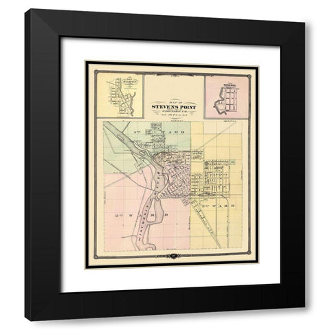 Stevens Point, Wonewoc South Carolina - Snyder Black Modern Wood Framed Art Print with Double Matting by Snyder