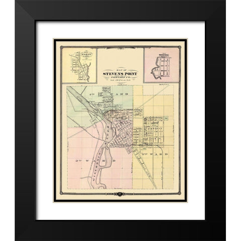 Stevens Point, Wonewoc South Carolina - Snyder Black Modern Wood Framed Art Print with Double Matting by Snyder