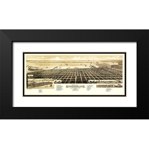 Superior Wisconsin - Wellge 1883 Black Modern Wood Framed Art Print with Double Matting by Wellge