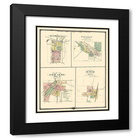 Tomah, Mauston, Fox Lake, Juneau Wisconsin Black Modern Wood Framed Art Print with Double Matting by Snyder