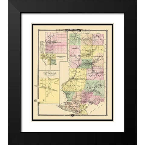 Trempealeau Wisconsin Landowner - Snyder 1878 Black Modern Wood Framed Art Print with Double Matting by Snyder