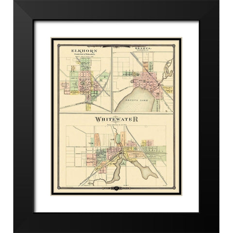 Whitewater, Elkhorn, Geneva Wisconsin - Snyder Black Modern Wood Framed Art Print with Double Matting by Snyder