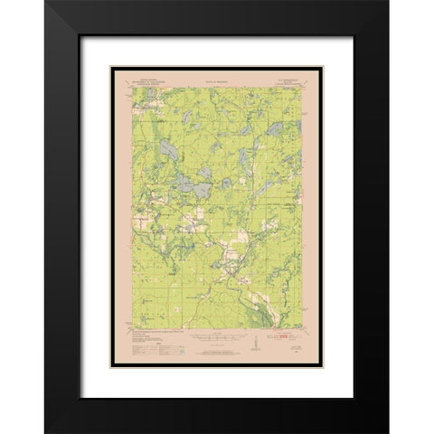 Lily Wisconsin Quad - USGS 1950 Black Modern Wood Framed Art Print with Double Matting by USGS