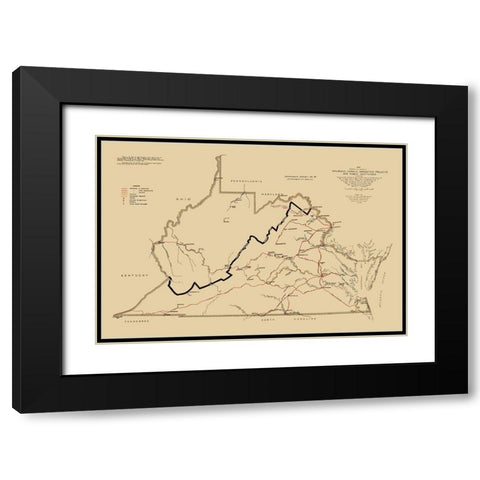 Defendant Exhibit 14 -West Virginia Vs Virginia Black Modern Wood Framed Art Print with Double Matting by Anderson