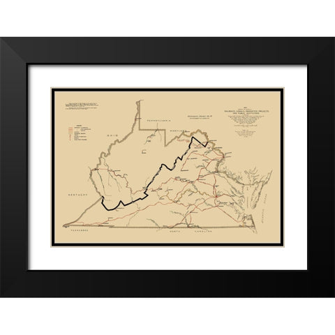Defendant Exhibit 14 -West Virginia Vs Virginia Black Modern Wood Framed Art Print with Double Matting by Anderson