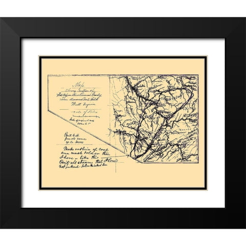 Lower Measures Coal Fields West Virginia Black Modern Wood Framed Art Print with Double Matting by Anon