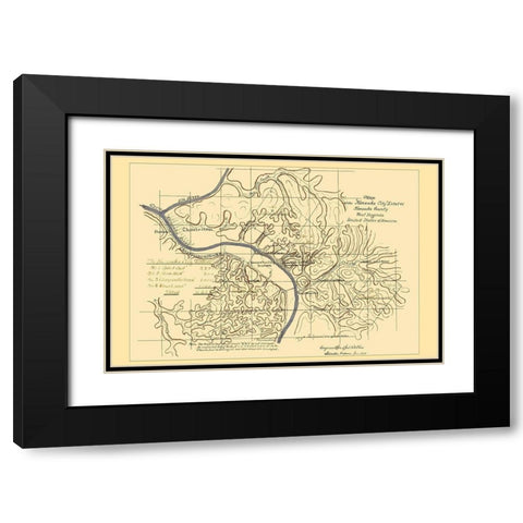 Kanawha West Virginia Kanawha City Estates Black Modern Wood Framed Art Print with Double Matting by Hotchkiss