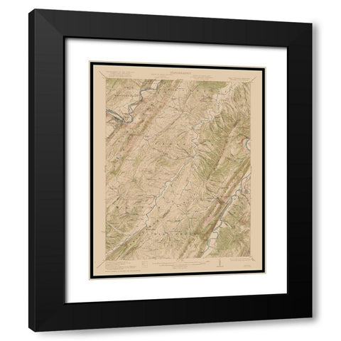 Keyser West Virginia Maryland Quad - USGS 1920 Black Modern Wood Framed Art Print with Double Matting by USGS