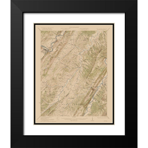 Keyser West Virginia Maryland Quad - USGS 1920 Black Modern Wood Framed Art Print with Double Matting by USGS