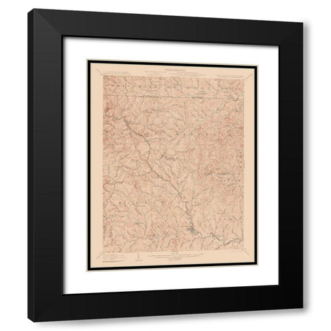 Mannington West Virginia Quad - USGS 1905 Black Modern Wood Framed Art Print with Double Matting by USGS