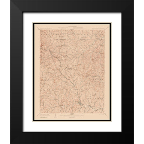 Mannington West Virginia Quad - USGS 1905 Black Modern Wood Framed Art Print with Double Matting by USGS