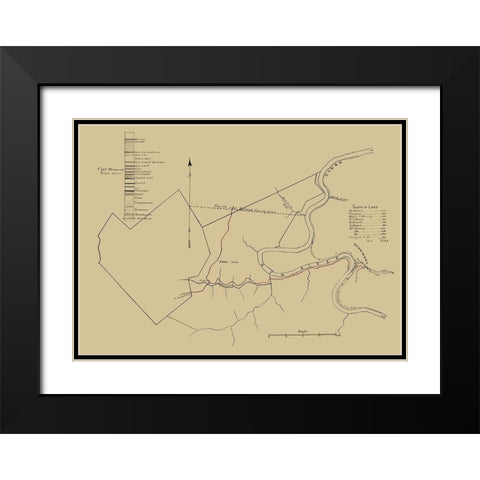 New River Coal Mine Survey West VA - Anon 1880 Black Modern Wood Framed Art Print with Double Matting by Anon