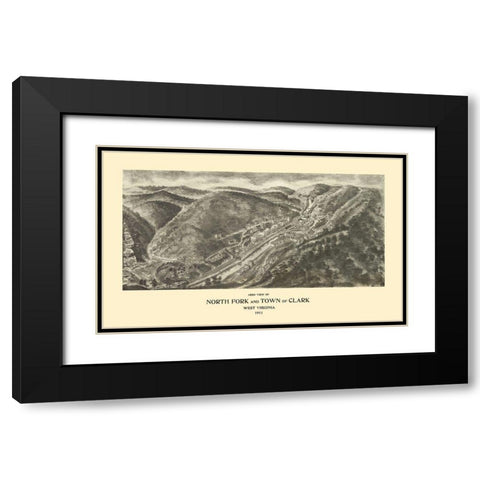North Fork Clark West Virginia - Fowler 1911 Black Modern Wood Framed Art Print with Double Matting by Fowler