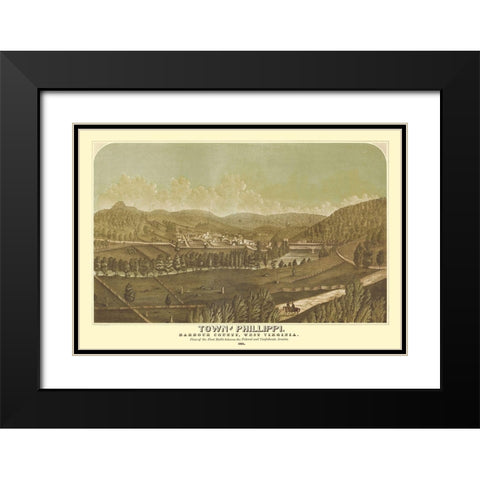 Phillippi West Virginia - Pool 1861 Black Modern Wood Framed Art Print with Double Matting by Pool