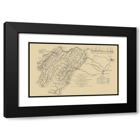 Potomac Basin West of Blue Ridge Virginia Black Modern Wood Framed Art Print with Double Matting by Hotchkiss